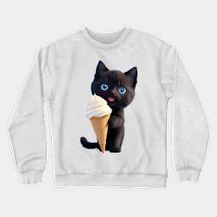 Cute Kitten's Ice Cream Delight Crewneck Sweatshirt